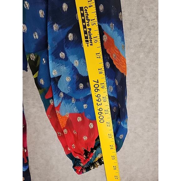 FARM RIO Anthropologie Maxi Bloom Mini Dress Metallic Embroidered‎ Size XS NWT - Picture 8 of 16